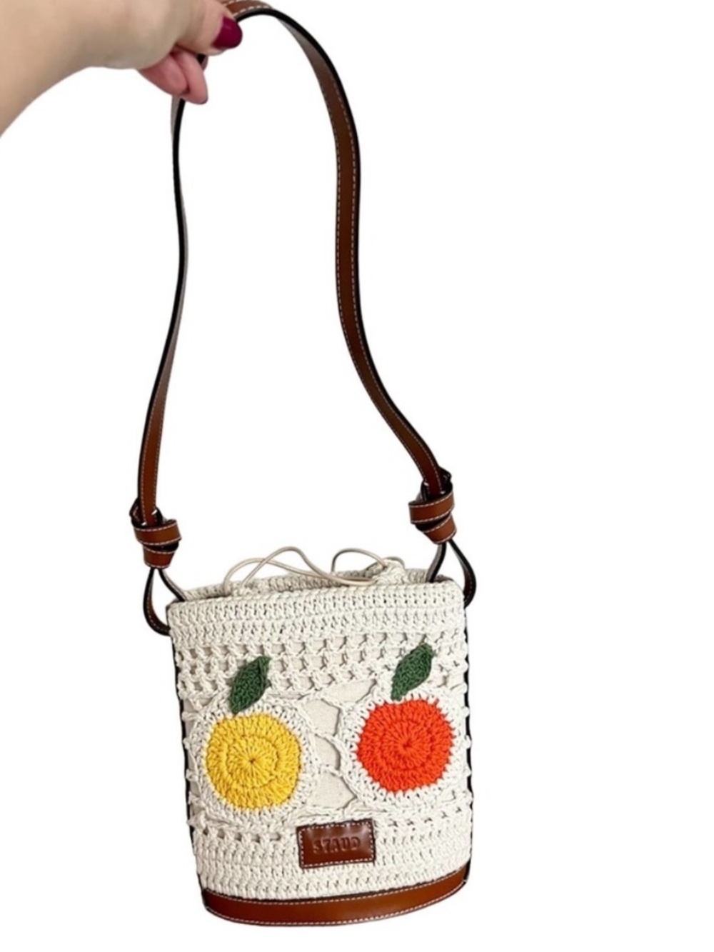 STAUD Anita Fruit Crochet Bucket Bag - Picture 5 of 13